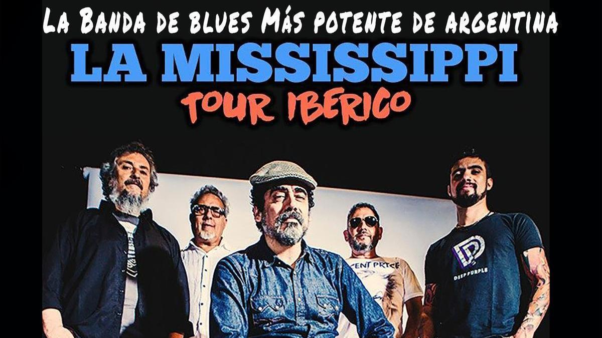 Cartel promocional del concierto de La Mississipi, dentro del Tour Ibérico por España.