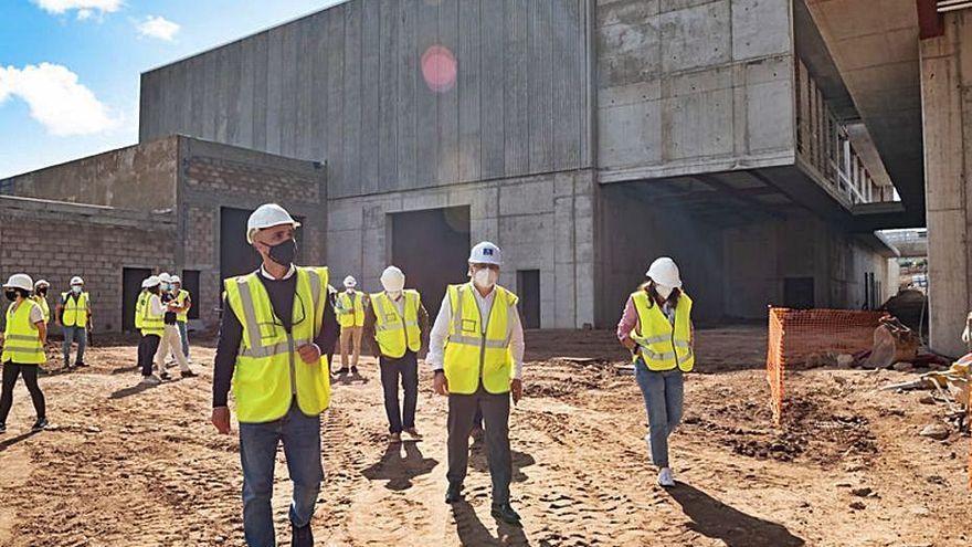 Obras de construcción de los platós de cine en Gran Canaria en octubre de 2020