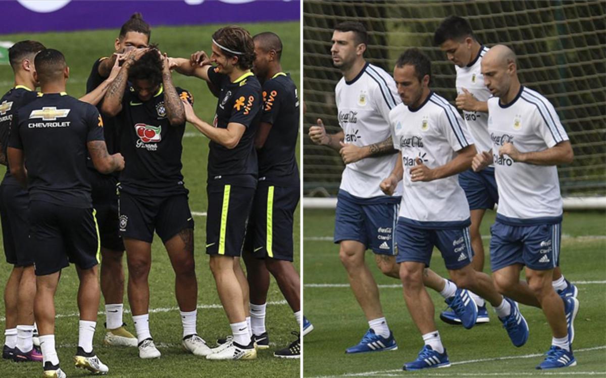 Brasil y Argentina ya preparan el superclásico del jueves