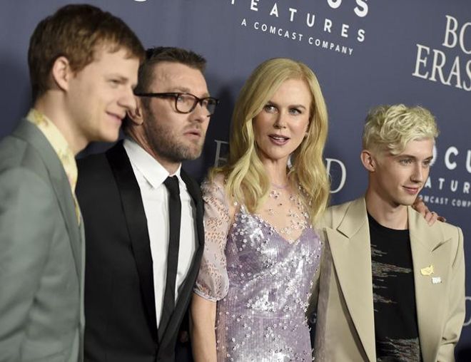 Lucas Hedges, el director Joel Edgerton, Nicole Kidman y Troye Sivan