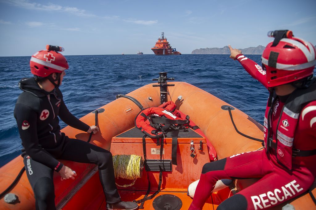 Simulacro rescate Salvamento Marítimo y cruz roja