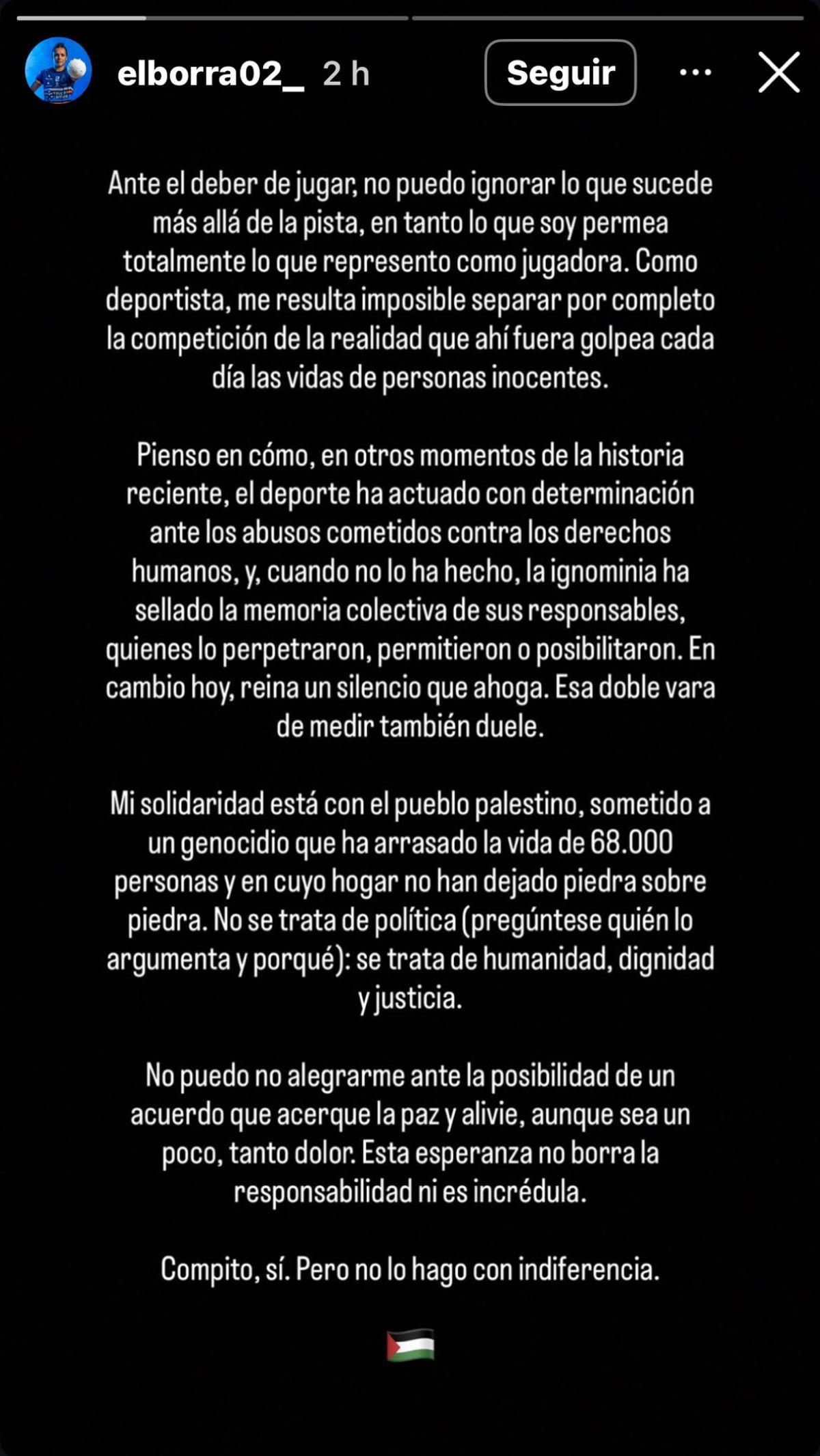 Captura de la nota que firmaron nueve internacionales españolas