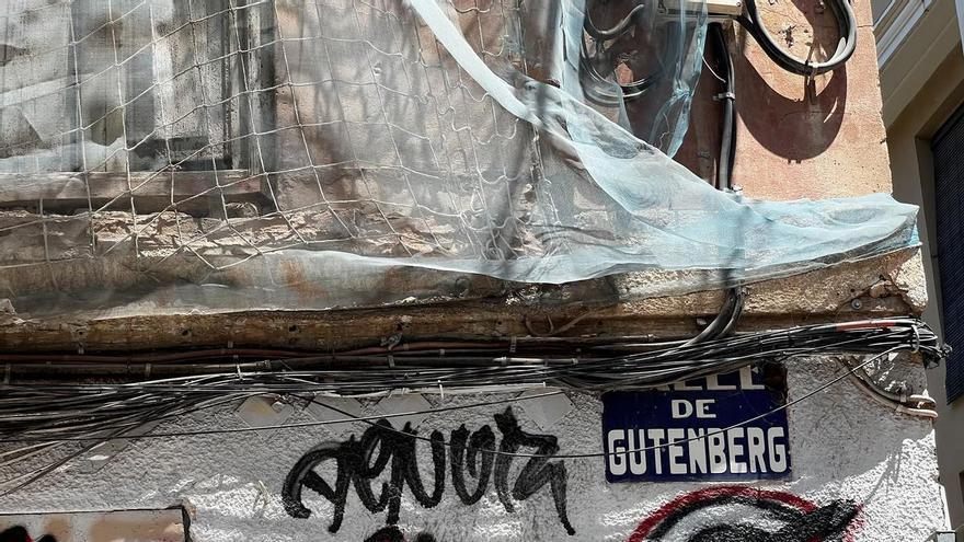 La calle Gutenberg de València también se verá afectada por el PAI del Carmen