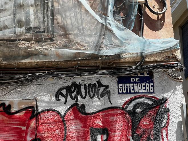 La calle Gutenberg de València también se verá afectada por el PAI del Carmen