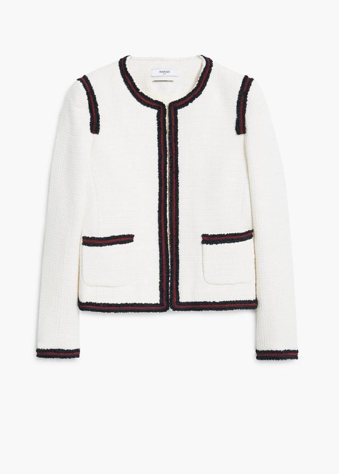 Chaqueta jacquard apliques de Mango (29,99€)