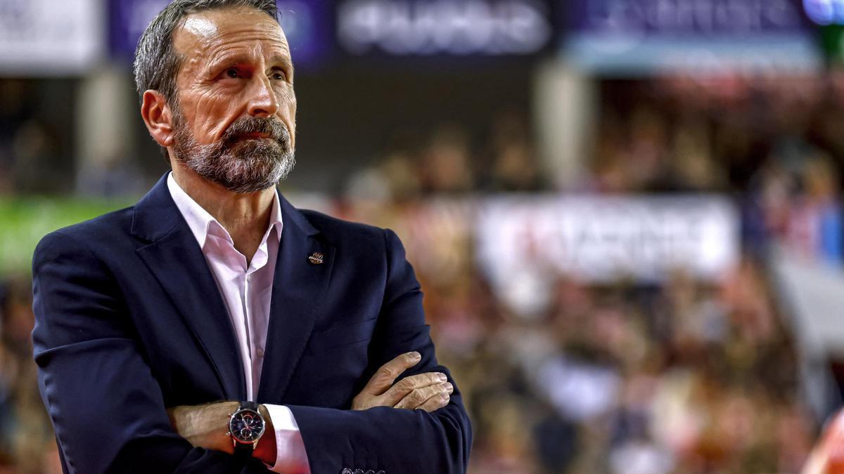 Joan Plaza, durante el partido de este sábado.