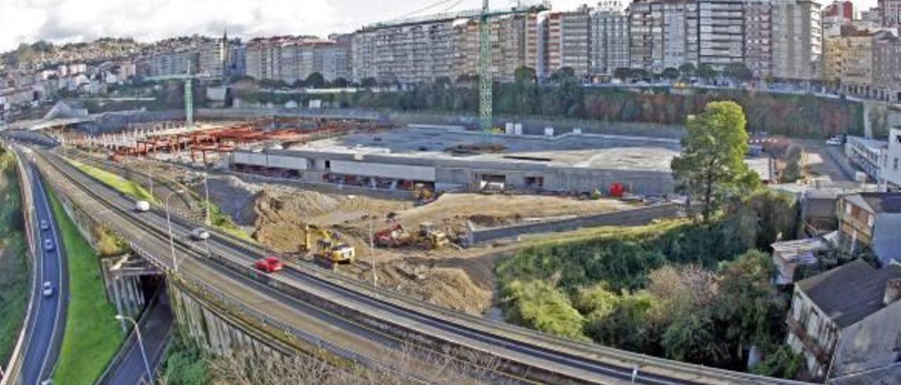 Cajón ferroviario de la futura estación soterrada de Vigo-Urzaiz, que incluirá un centro comercial.