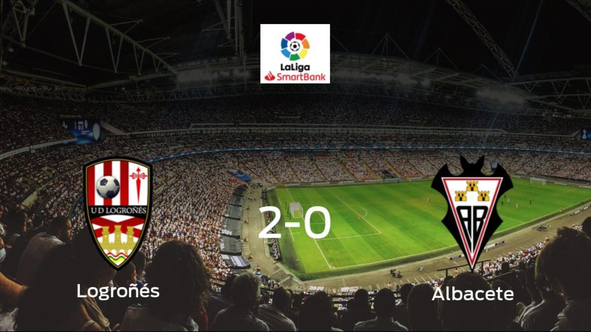 El Logroñés se lleva tres puntos después de derrotar 2-0 al Albacete