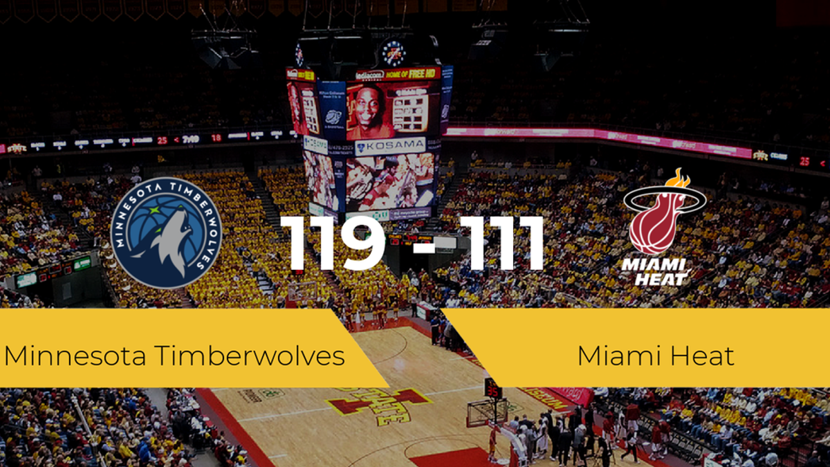 Minnesota Timberwolves se lleva la victoria frente a Miami Heat por 119-111