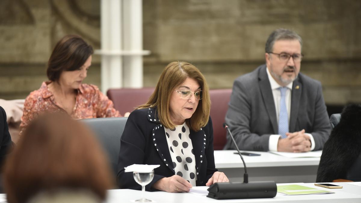 Campuzano, durante su intervención en la Asamblea Regional este martes.