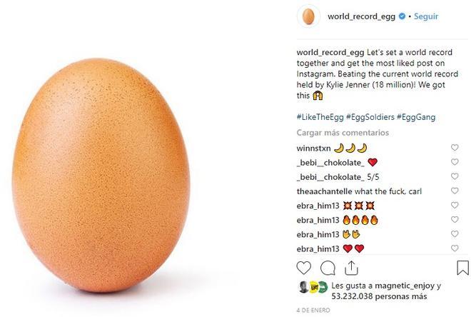 2. Foto del huevo - 56 millones de likes