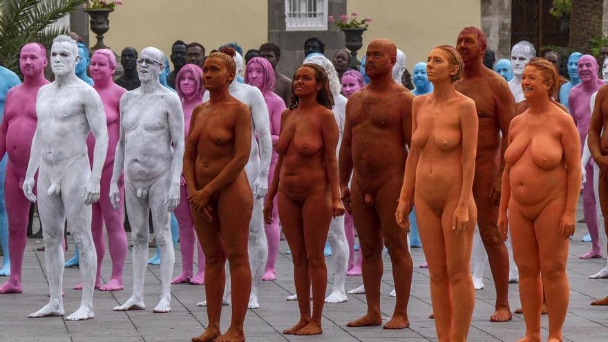 La obra de  Spencer Tunick en Las Palmas de Gran Canaria, en imágenes