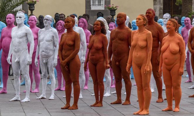 La obra de  Spencer Tunick en Las Palmas de Gran Canaria, en imágenes