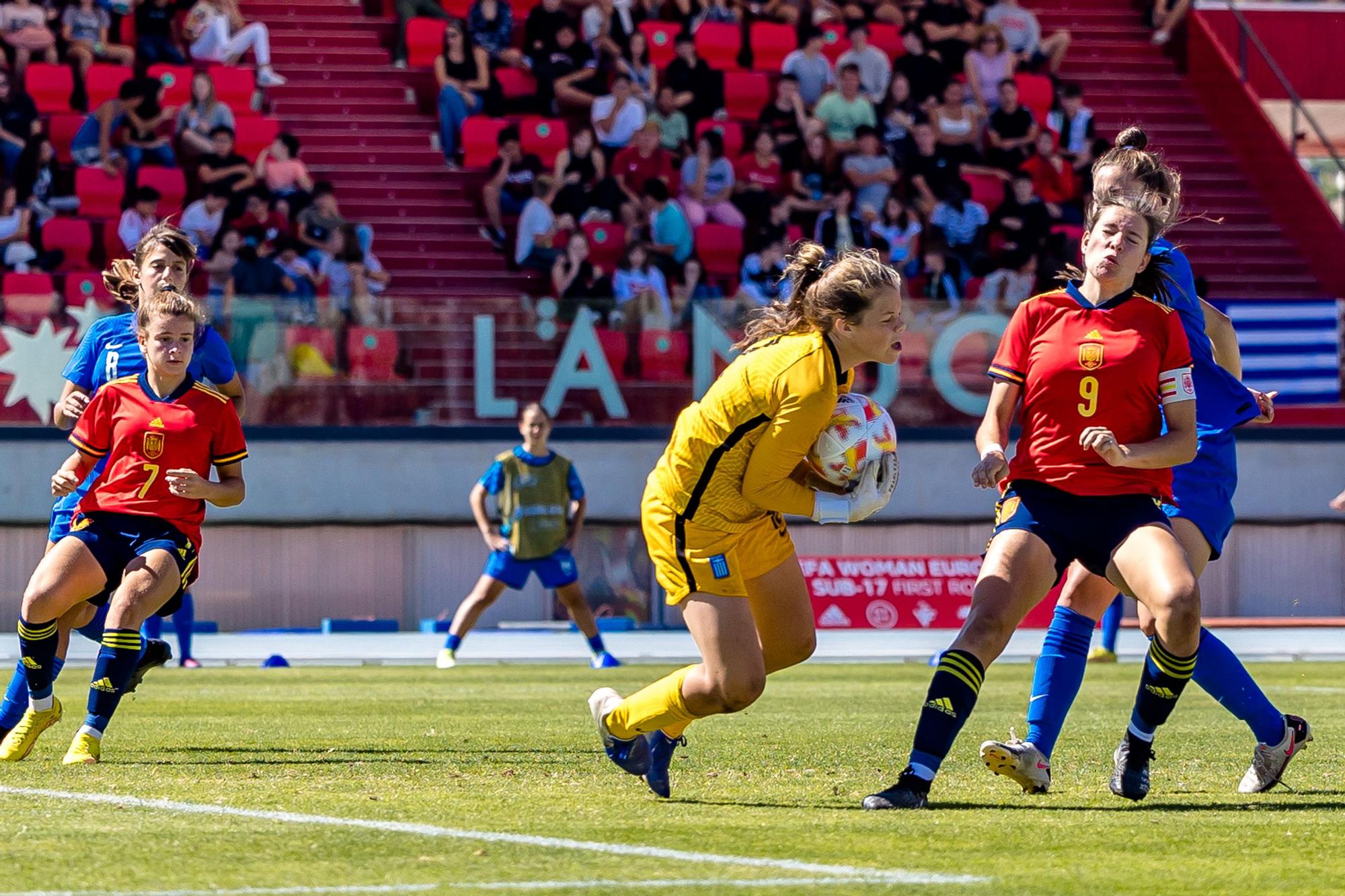 España sub 17 golea a Grecia en La Nucía. Torneo UEFA clasificatorio Eurocopa 2023