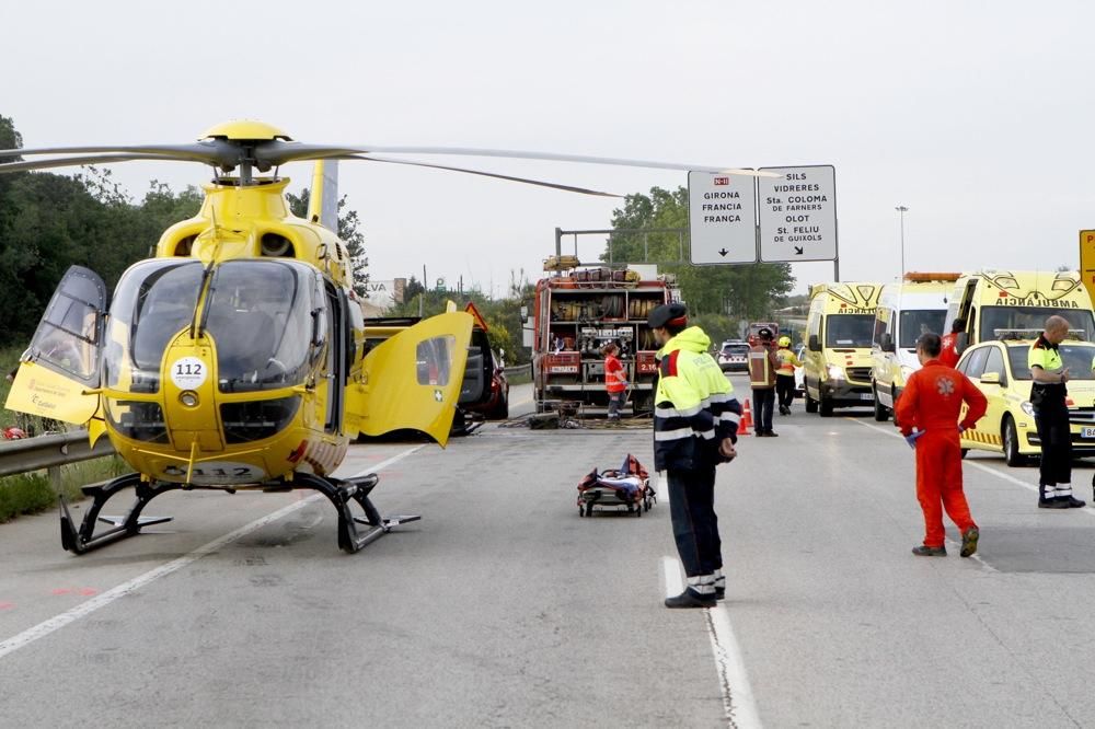 Accident frontal a Sils