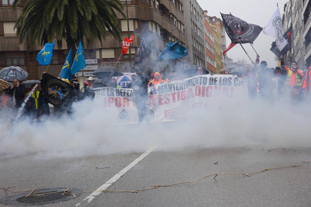 Manifestación de los estibadores del pasado 14 de marzo.