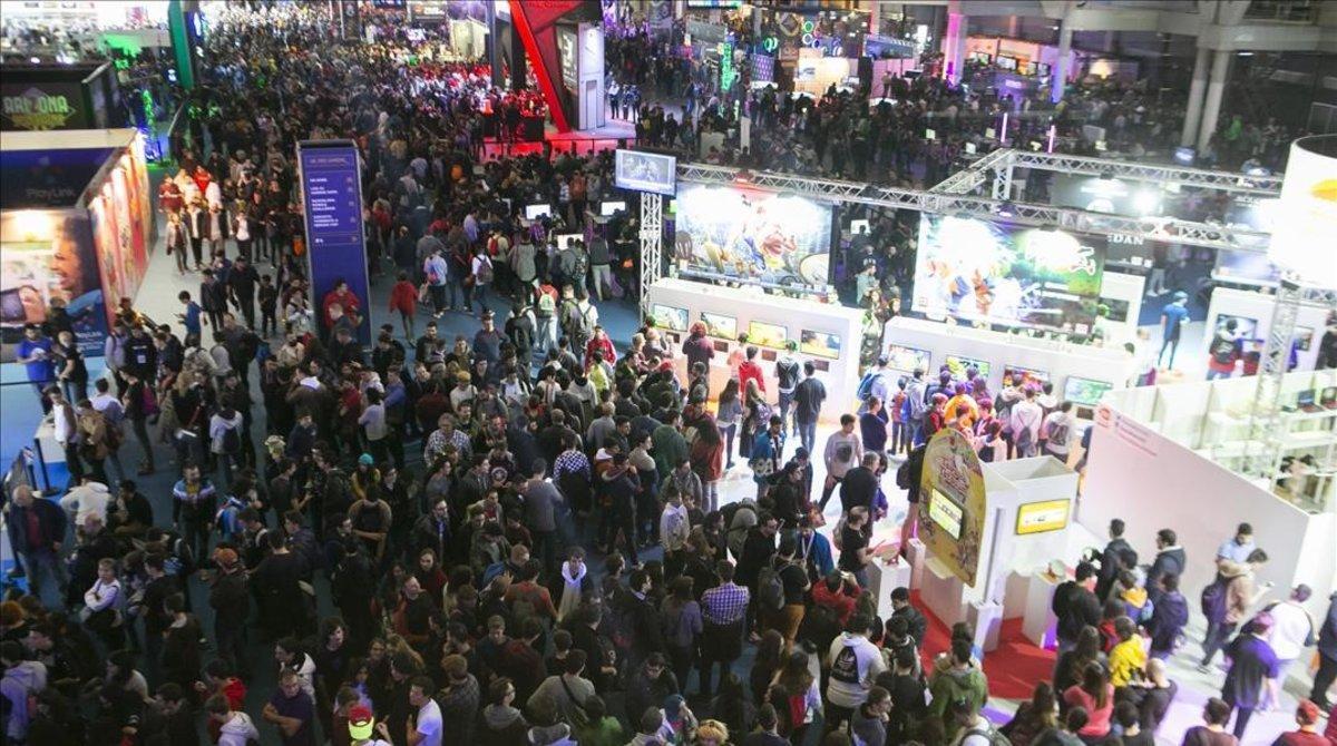 Imagen aérea de la feria Barcelona Games World, el pasado sábado. Imagen aérea de la feria Barcelona Games World, el pasado sábado.