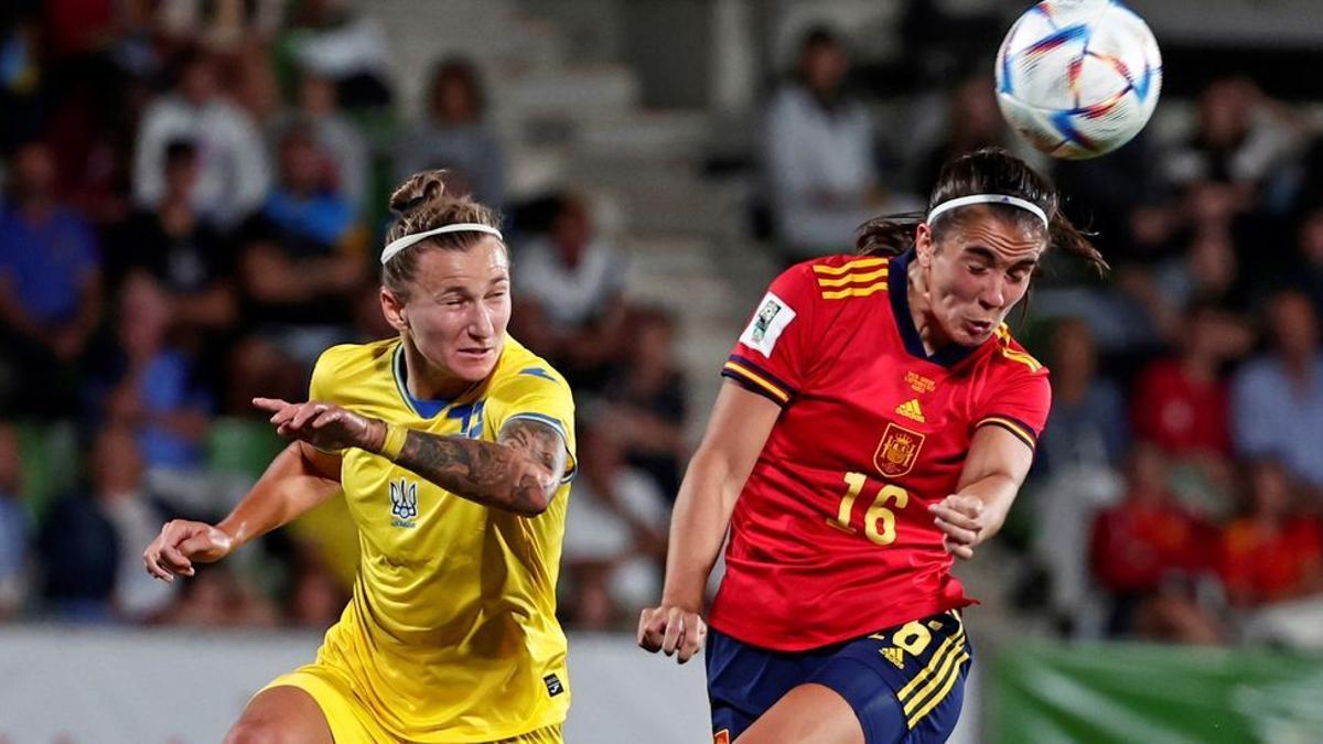 Rocío Gálvez, en el partido España-Ucrania en Las Rozas.