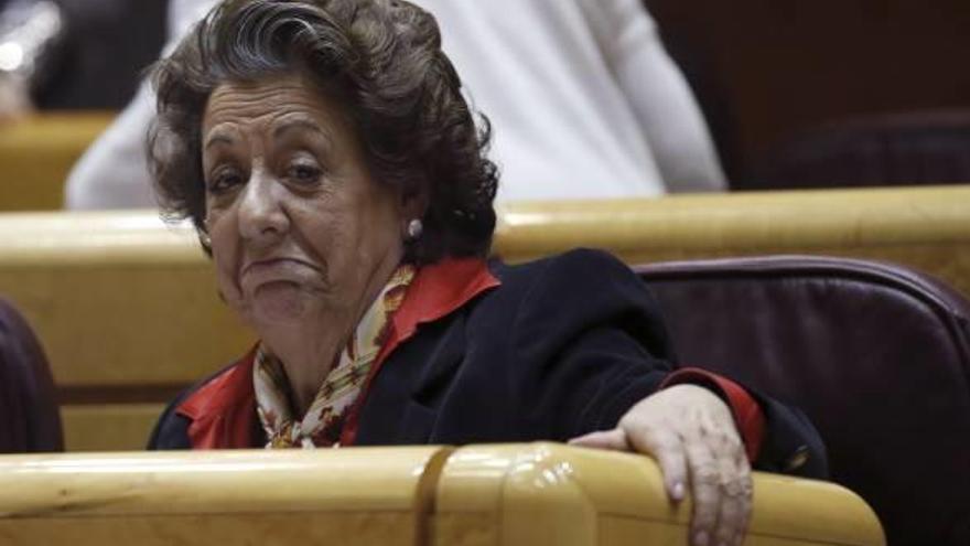 La exalcaldesa Rita Barberá, durante la última convocatoria del pleno del Senado.