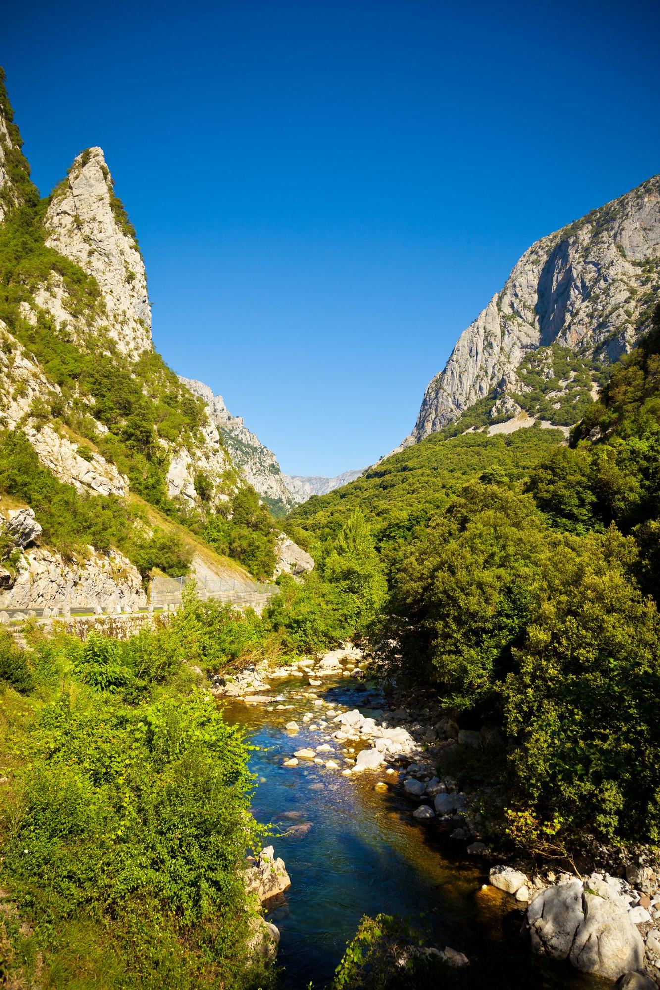 El paisaje natural en el sendero hacia el mirador de La Hermida
