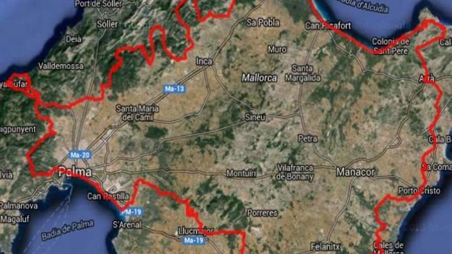 Mapa del recorrido de la Vuelta a Mallorca MTB ´non stop´.