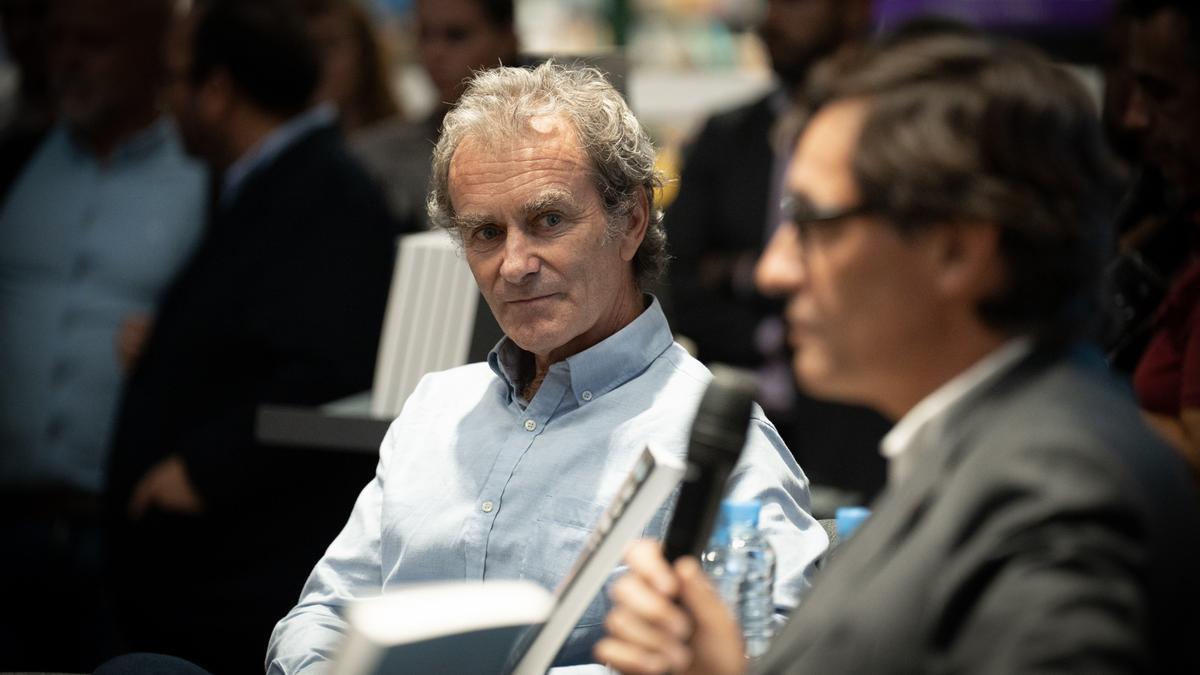 Fernando Simón, durante la presentación del libro del exministro de Sanidad Salvador Illa