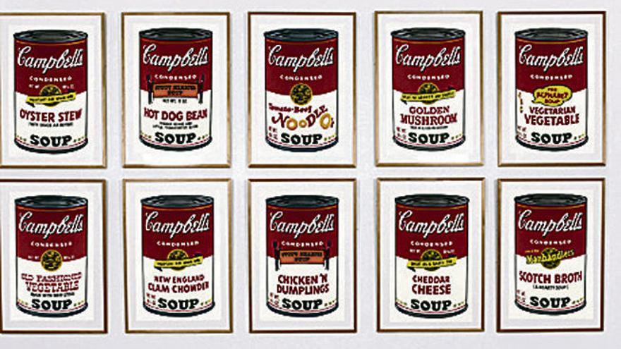 La serie de las sopas de Warhol.