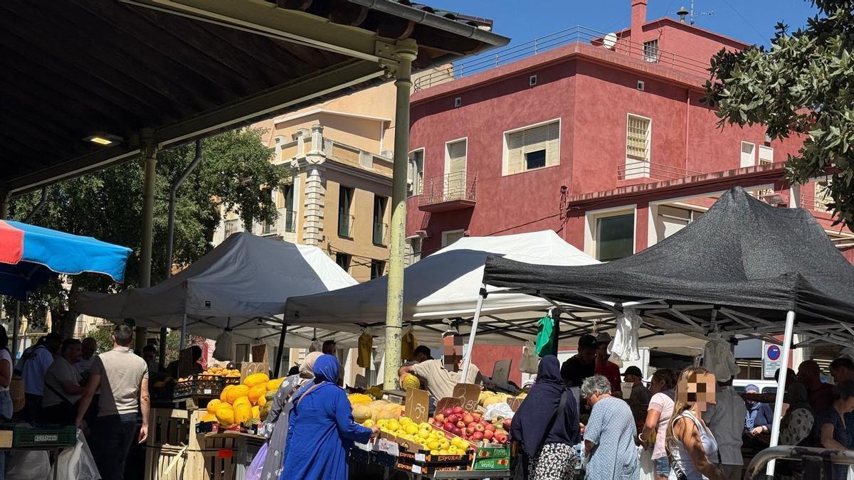 Una imatge de la parada "conflictiva" de la plaça del Gra.