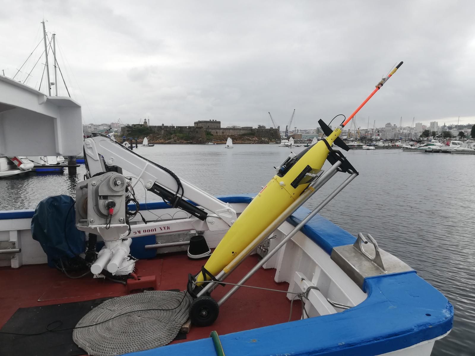 Planeador submarino de Plocan que monitoriza las aguas de A Coruña