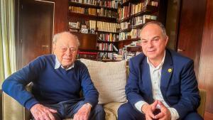 Jordi Turull, secretario general de Junts, visita a Jordi Pujol antes de la citación.