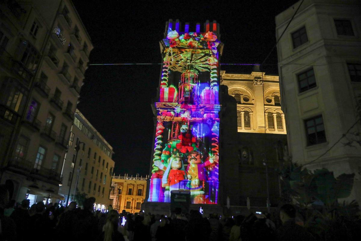 Vídeomapping navideño en la torre mocha de la Catedral