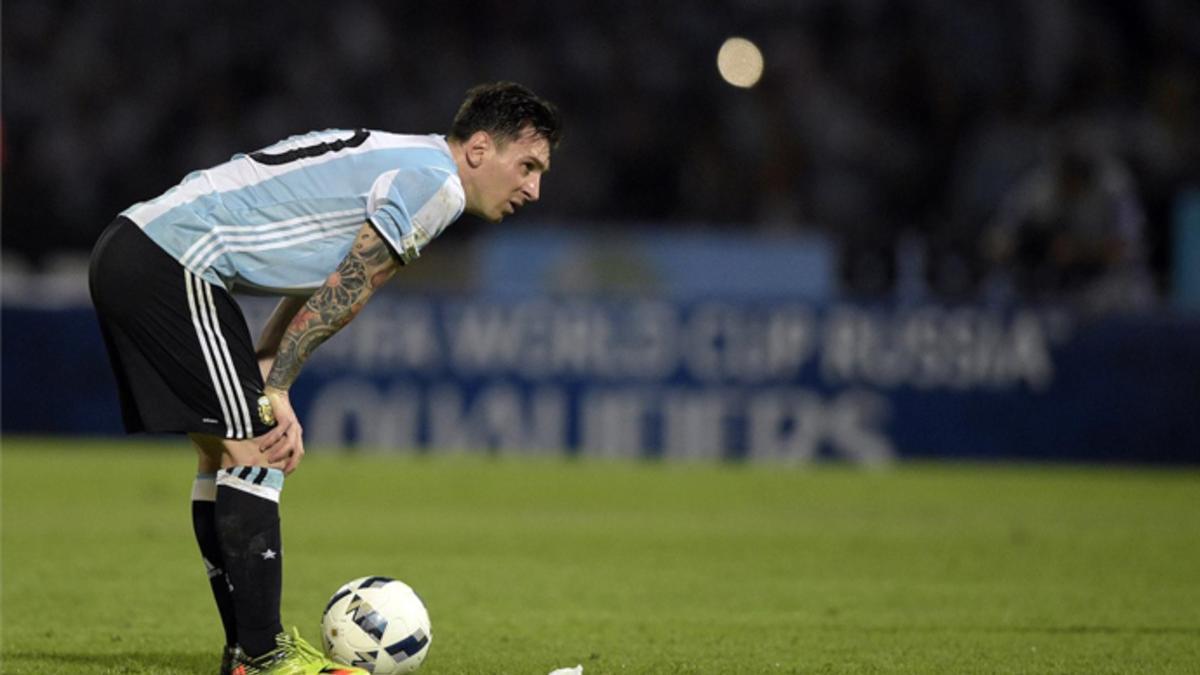 Leo Messi, durante un encuentro de la selección argentina