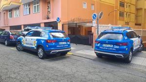 Patrullas de la Policía Local durante el servicio en Escaleritas.