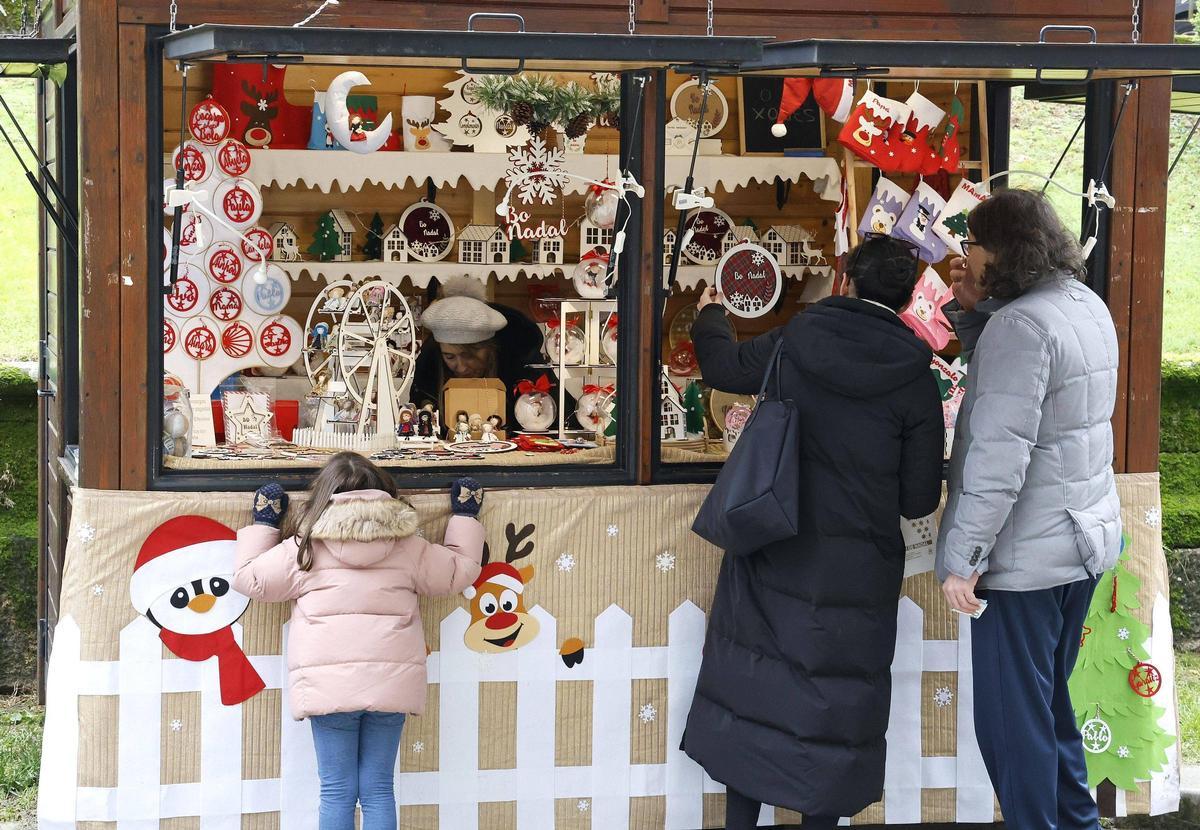 Un puesto del Mercado de Nadal en Carreira do Conde