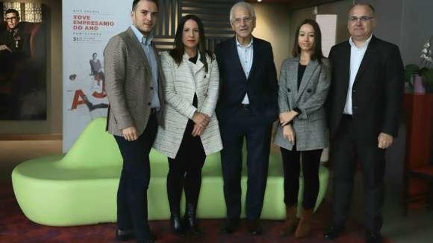 Rey, Canda, Cacheda, Garrido y Lamas, ayer, en la presentación.