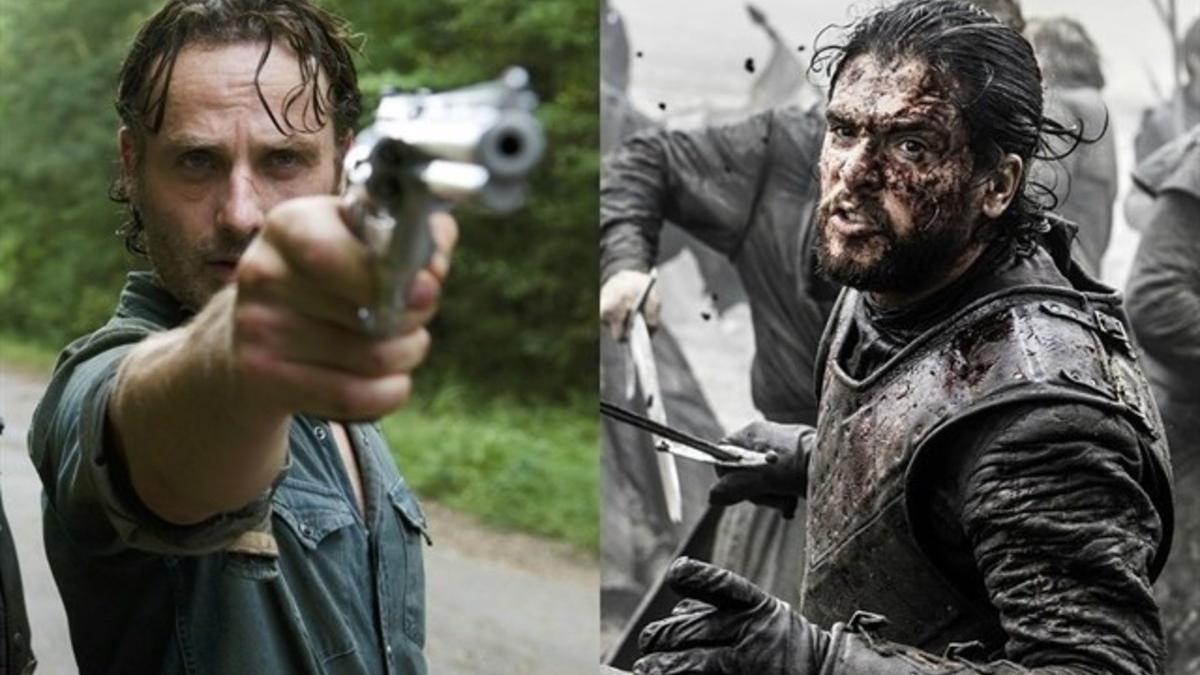 Las estrellas de 'The Walking Dead', Andrew Lincoln, y de 'Juego de tronos', Kit Harington, alias 'Jon Nieve', a la derecha.