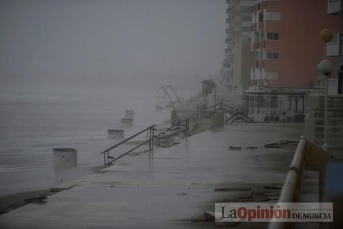 Temporal de lluvia y viento en La Manga y Cabo de