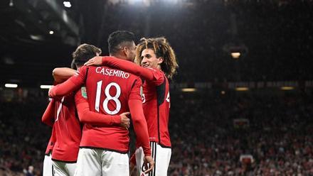 Los jugadores del United celebran un gol