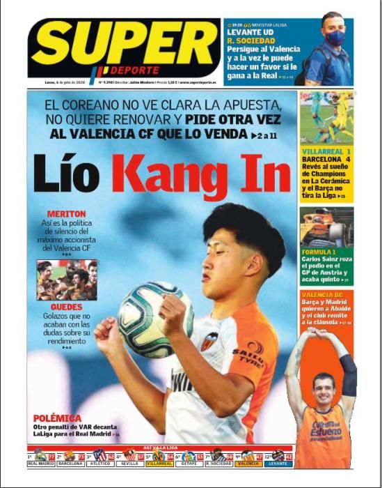 Portada SUPERDEPORTE lunes 6 julio 2020