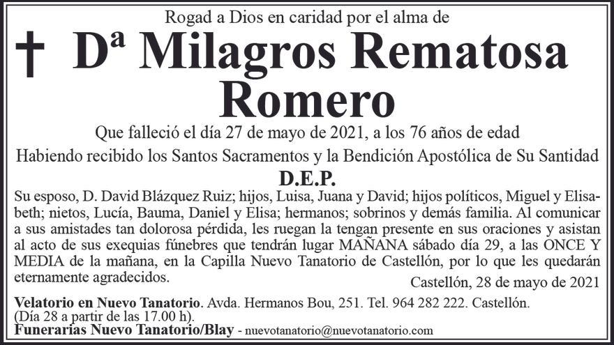 Dª Milagros Rematosa Romero