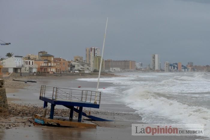 Temporal de lluvia y viento en La Manga y Cabo de