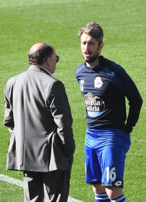 Tino Fernández acude al entrenamiento del Dépor