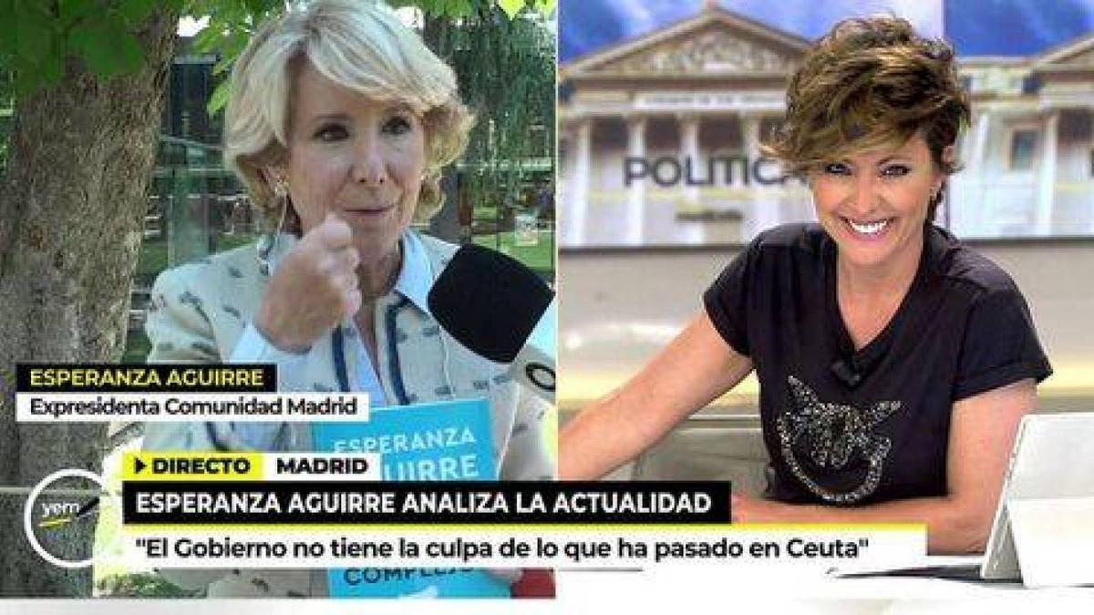 Esperanza Aguirre, crítica con Sonsoles Ónega sin saber que le estaban grabando