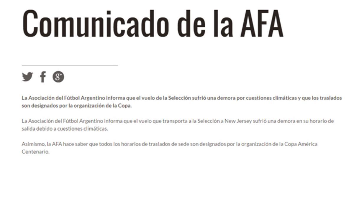 La AFA emitió un comunicado respondiendo al capitán de la selección