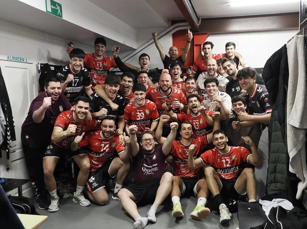 Celebración en el vestuario.