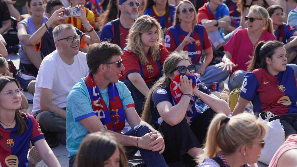 Ambiente en Barcelona por la  final de la Champions femenina Barça-Arsenal