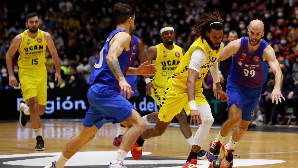 Barça y UCAM Murcia, en un partido de esta temporada