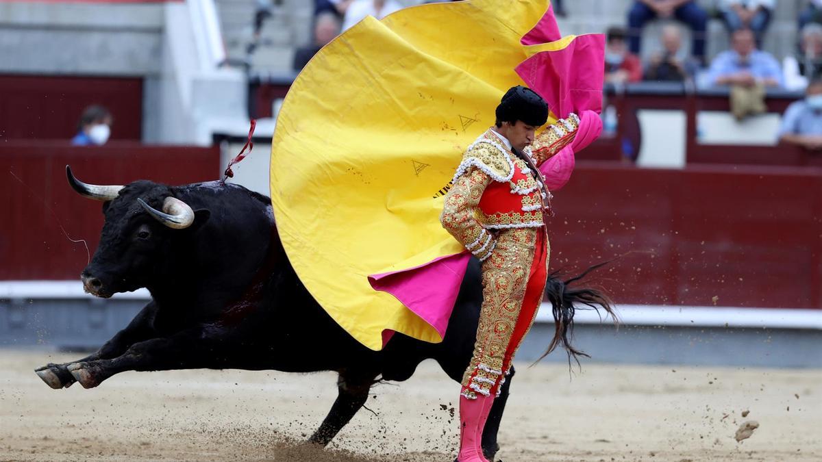 El diestro Alejandro Fermín da un pase con el capote, en una imagen de archivo