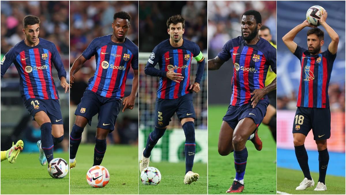 Ferran Torres, Ansu Fati, Piqué, Franck Kessie y Jordi Alba