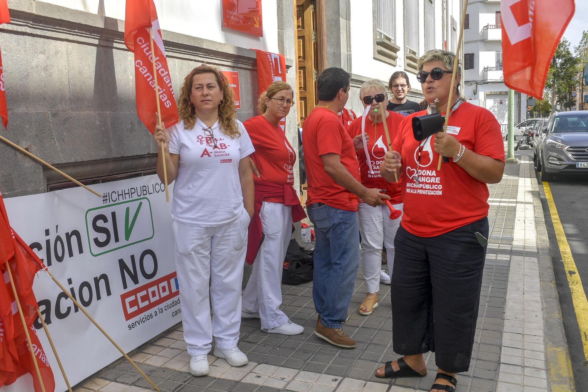 Manifestación del personal del Instituto Canario de Hemodonación y Hemoterapia